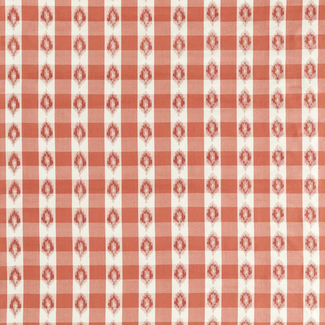 Sanderson Odisha Check Coral Fabric
