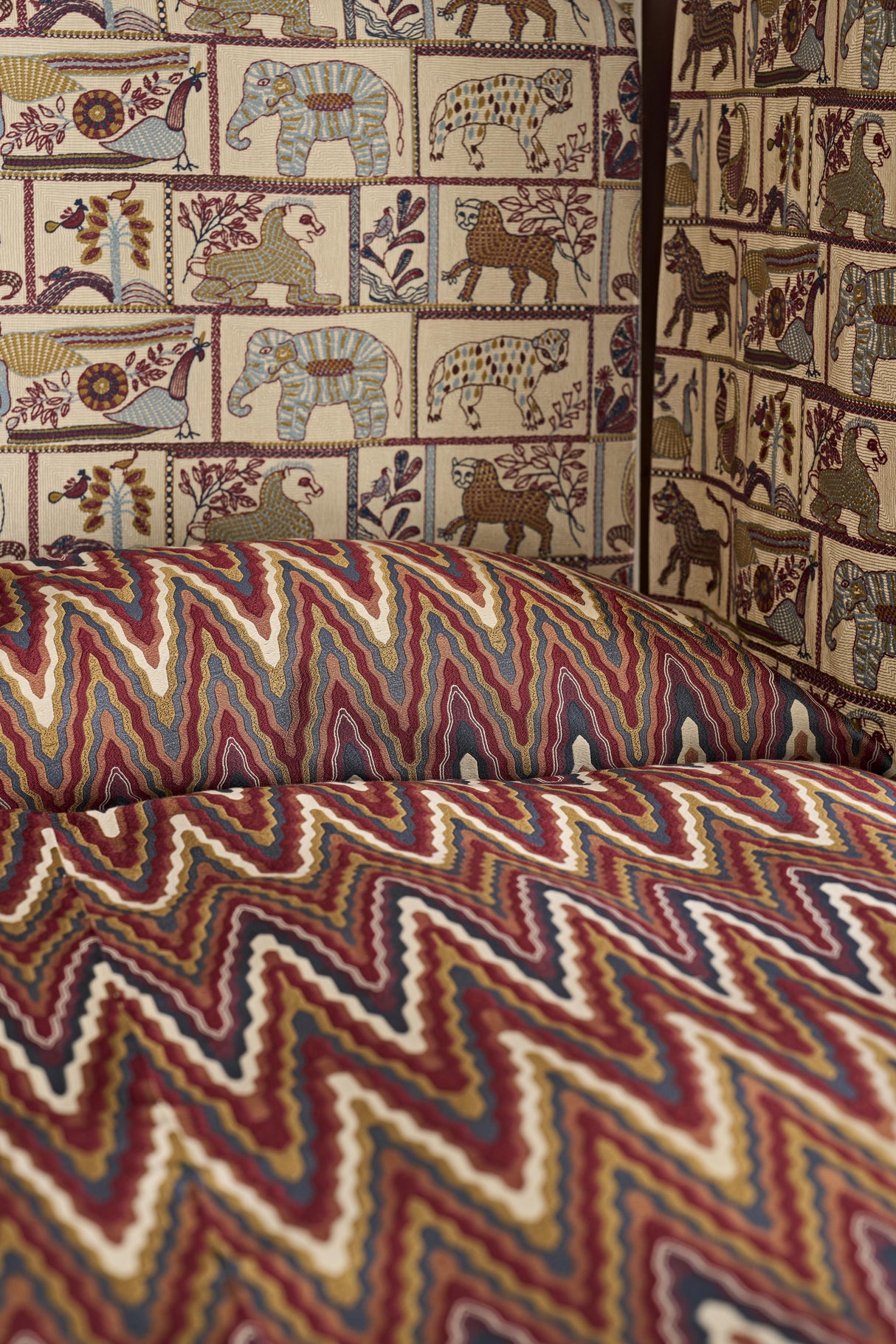Harlequin Elota Indigo/Maroon Fabric