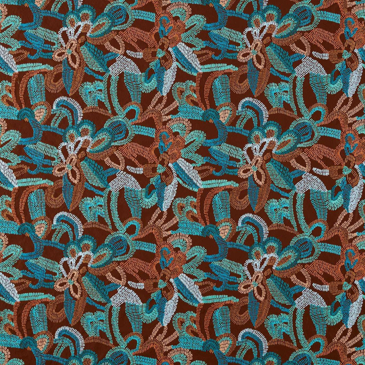 Harlequin Ania Burgandy/Spice/Turquoise Fabric