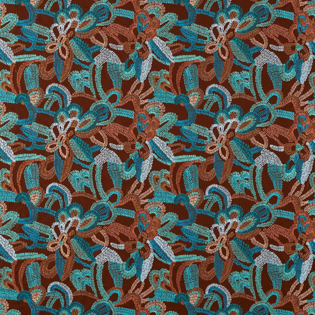 Harlequin Ania Burgandy/Spice/Turquoise Fabric