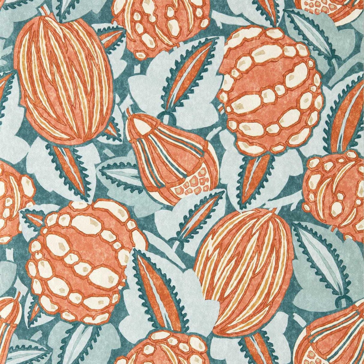Harlequin Zenith Terracotta/Azul Wallpaper