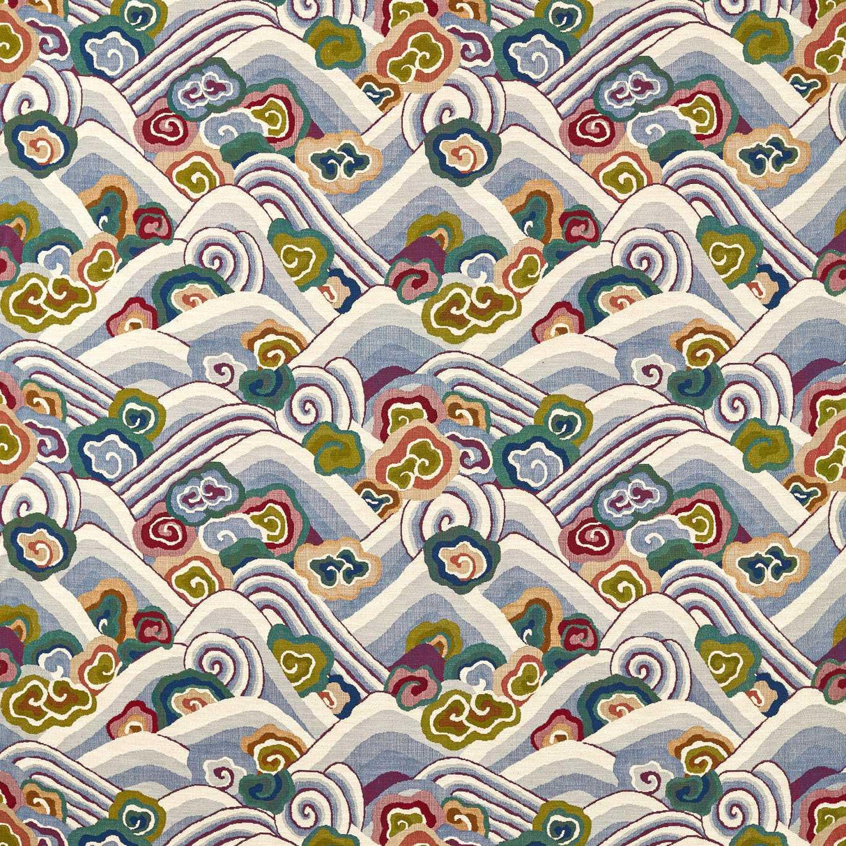 Harlequin Kanagawa Indigo/Maroon Fabric