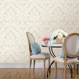 Advantage Honor Beige Damask Wallpaper