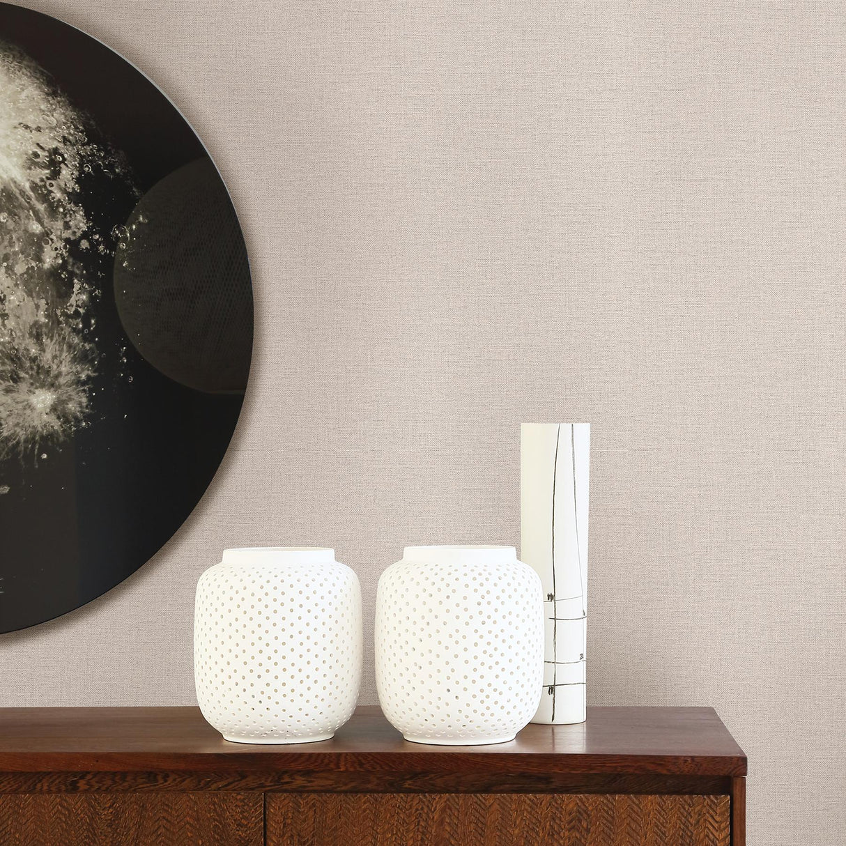 Advantage River Light Grey Linen Texture Wallpaper