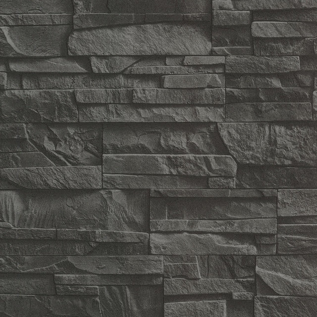 Advantage Collegiate Charcoal Stacked Slate Wallpaper