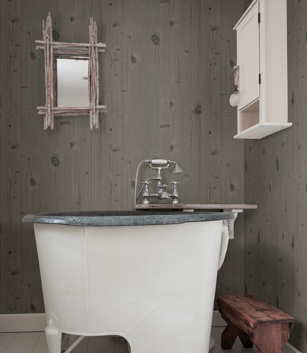 Advantage Uinta Taupe Wooden Planks Wallpaper