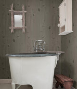 Advantage Uinta Taupe Wooden Planks Wallpaper