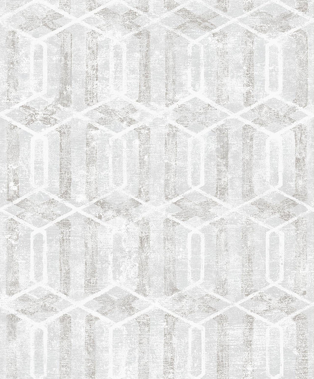 Advantage Stormi Light Grey Geometric Wallpaper