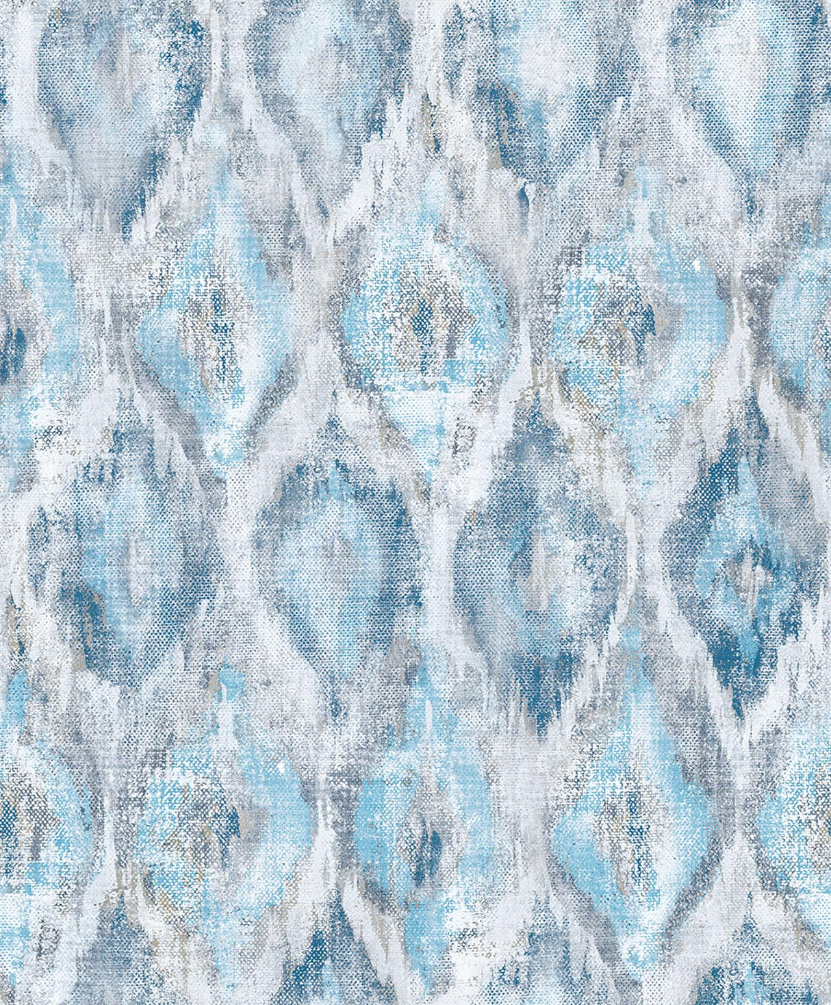 Advantage Gilboa Blue Ikat Wallpaper