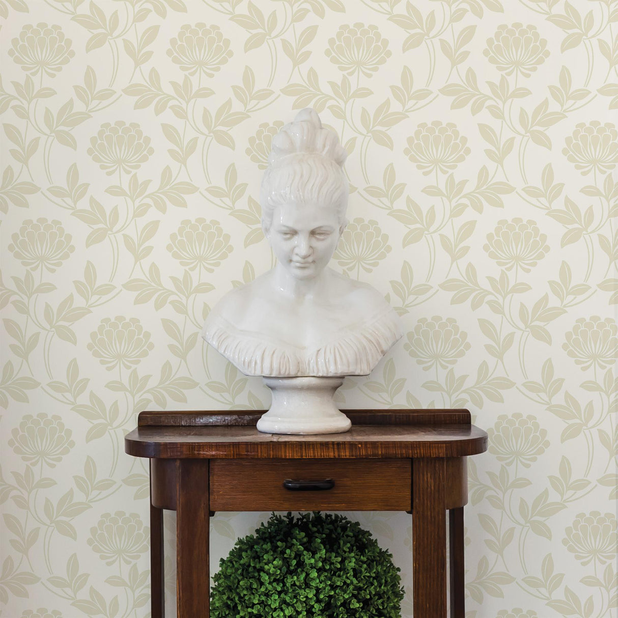 Advantage Ogilvy Bone Floral Wallpaper