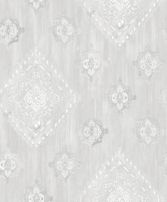 Advantage Leana Dove Medallion Wallpaper