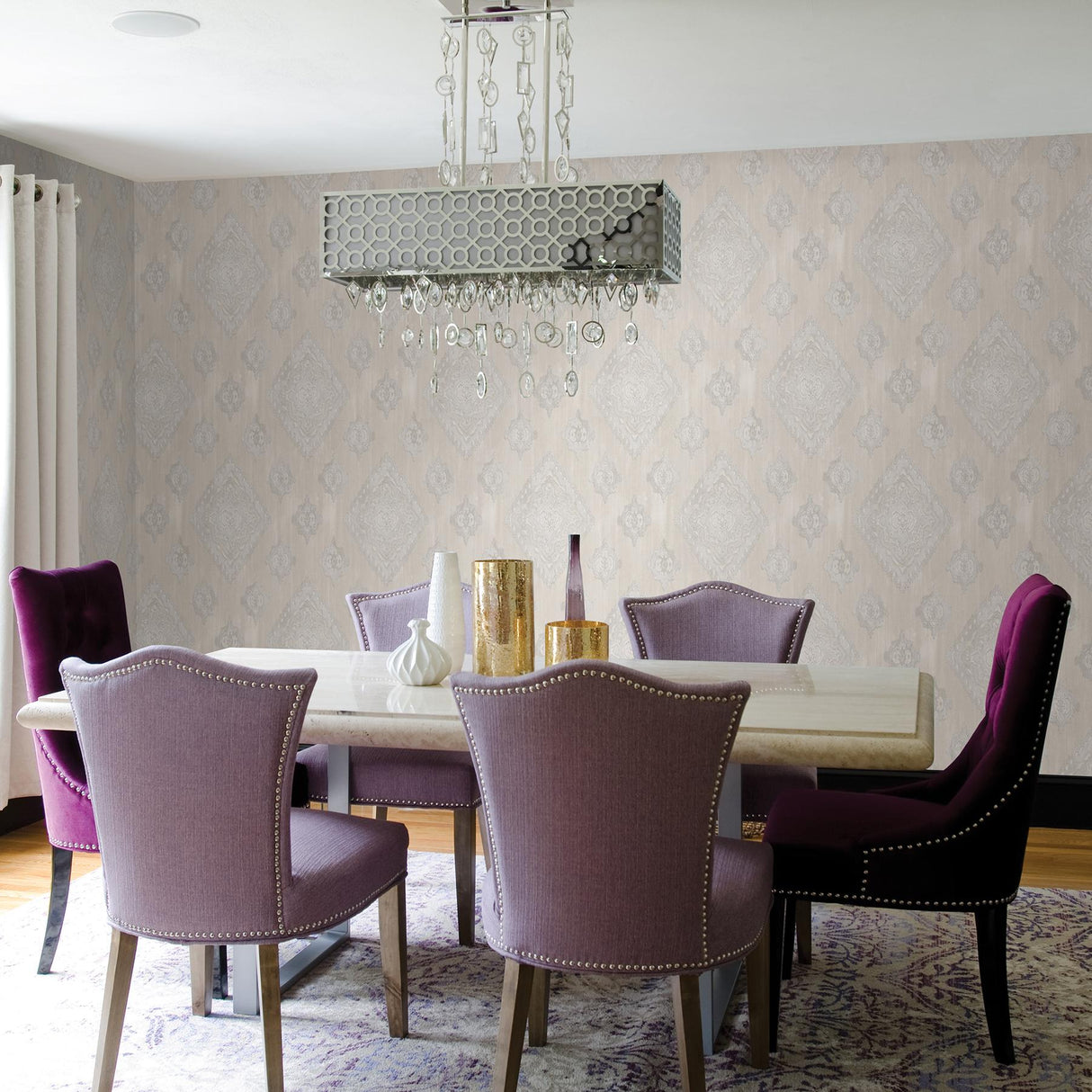 Advantage Leana Dove Medallion Wallpaper