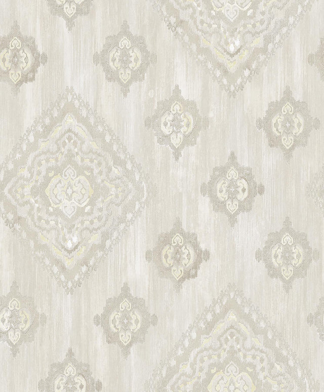 Advantage Leana Yellow Medallion Wallpaper