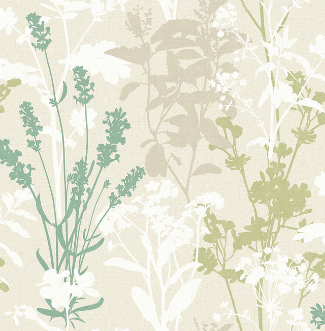 Advantage Santa Lucia Green Wild Flowers Wallpaper