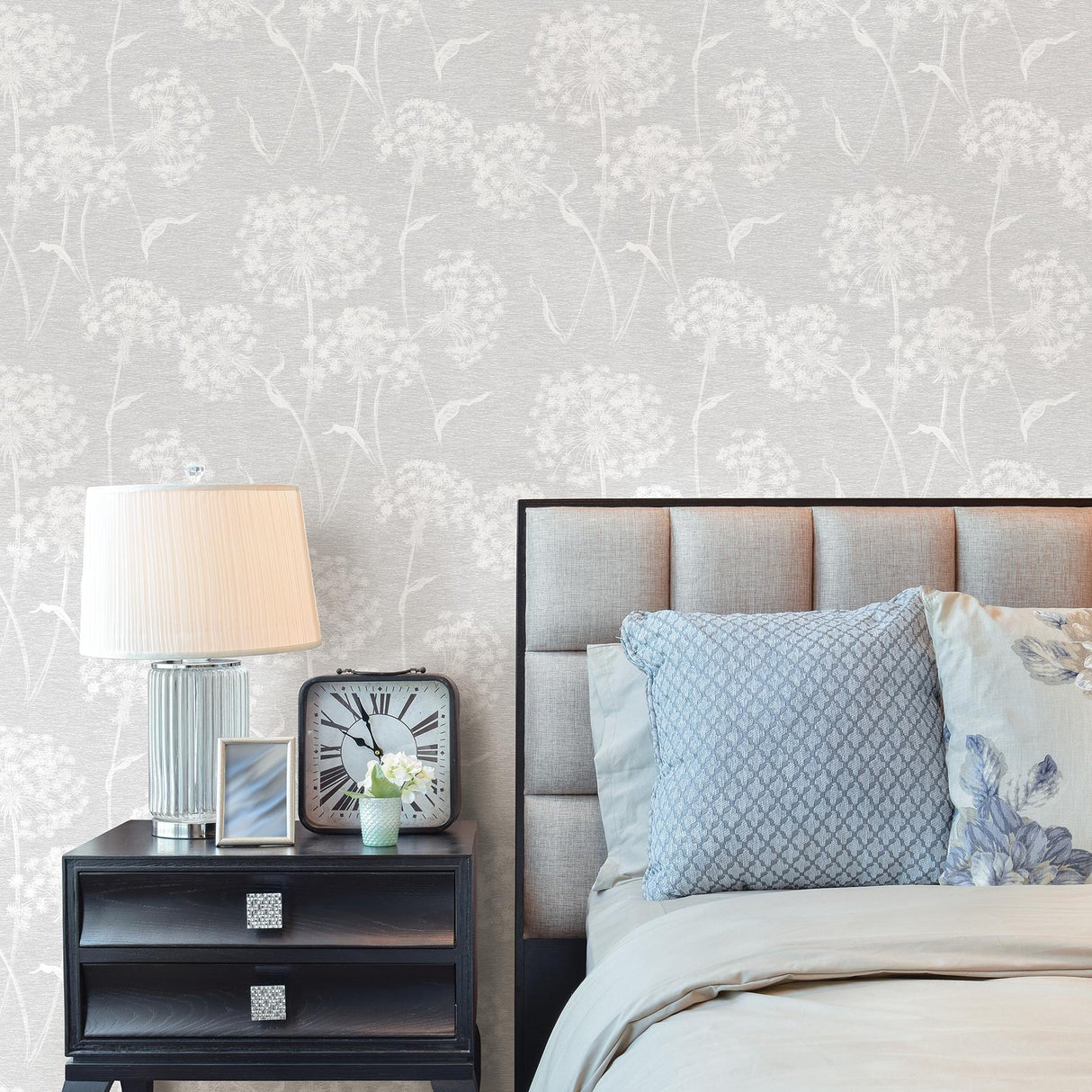 Advantage Carolyn Light Grey Dandelion Wallpaper