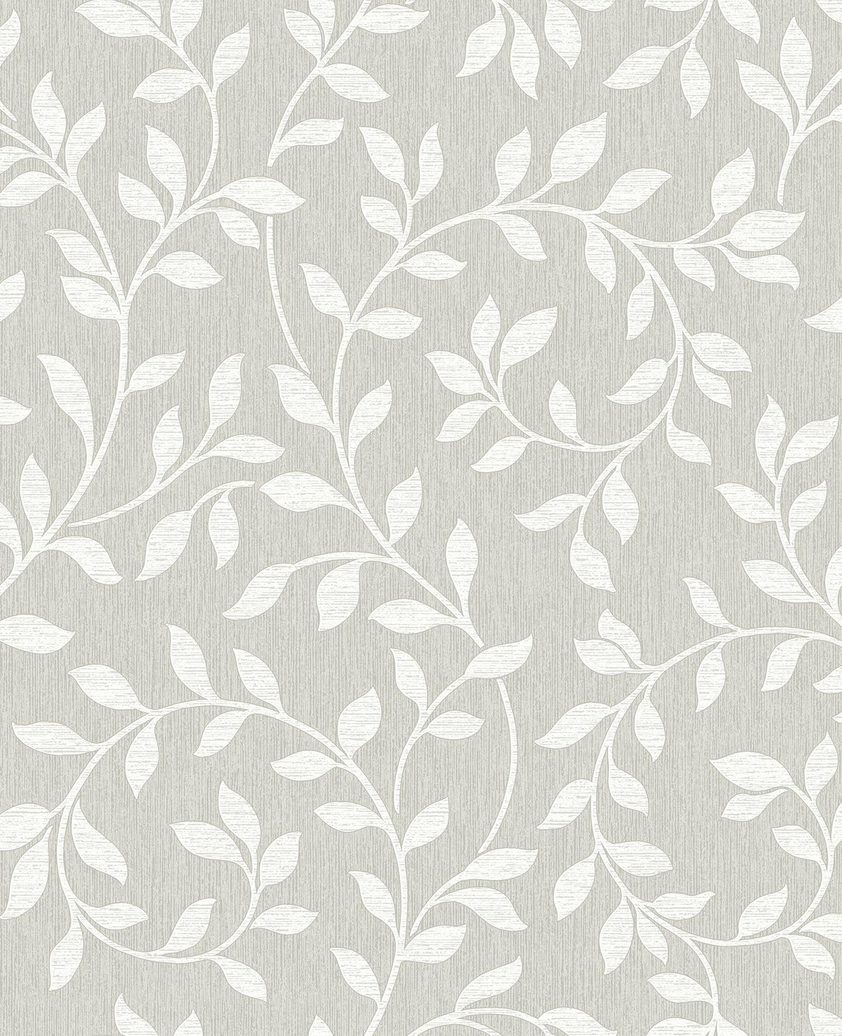Advantage Torrey Light Grey Leaf Trail Wallpaper