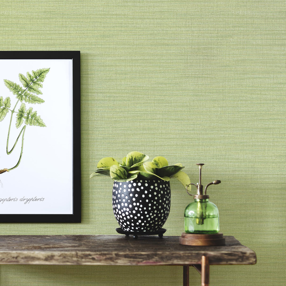 Advantage Ashleigh Green Linen Texture Wallpaper