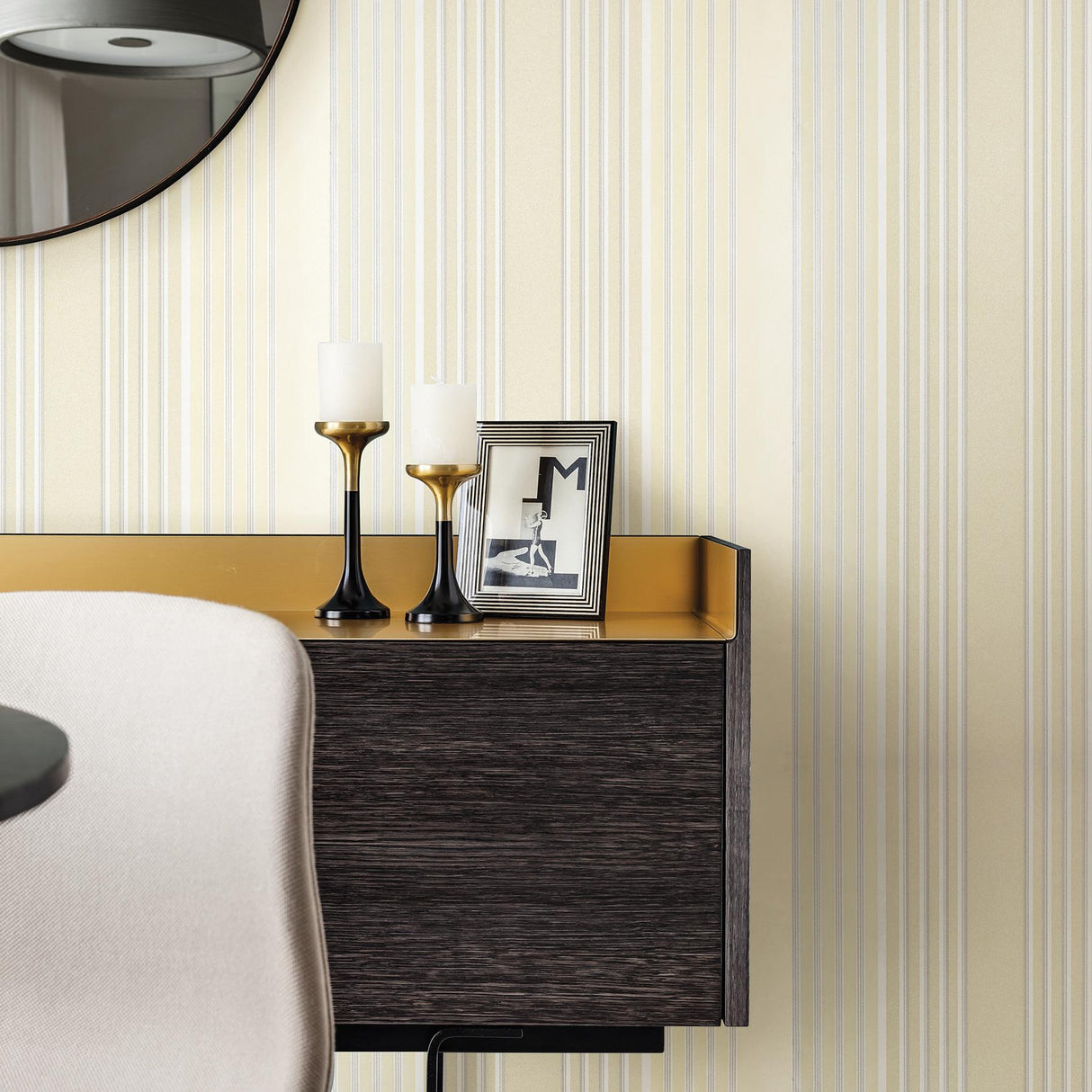 Advantage Vickie Beige Stripe Wallpaper