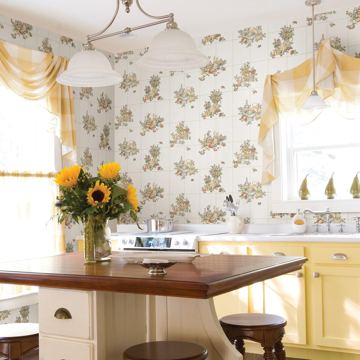 Advantage Giada Off-white Fruit Basket Tile Wallpaper