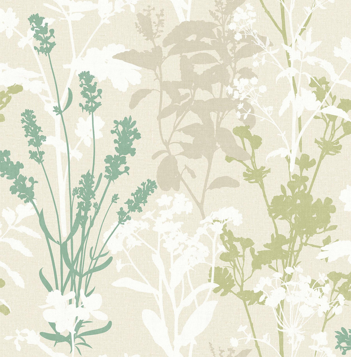Advantage Pippin Green Wild Flowers Wallpaper