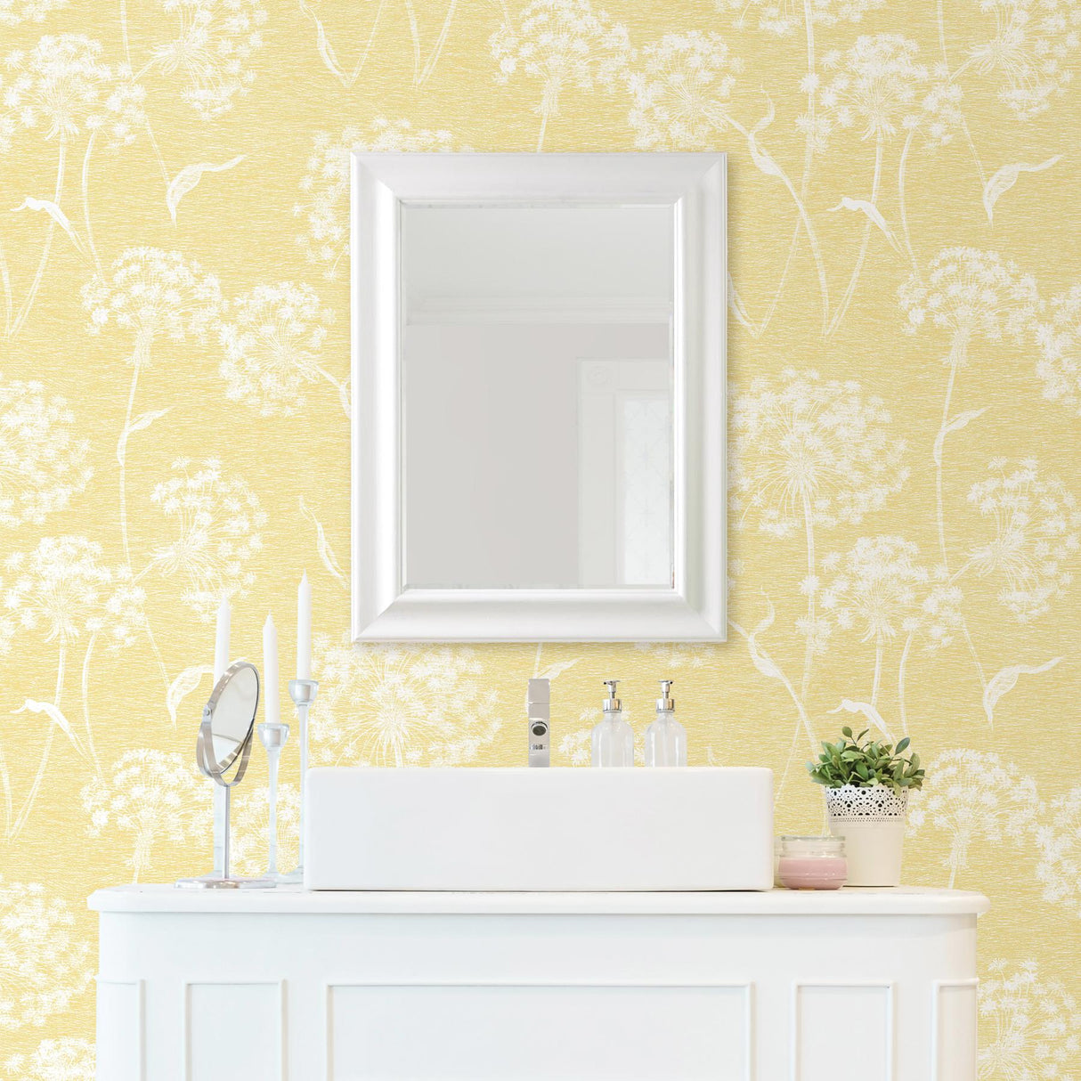 Advantage Garvey Yellow Dandelion Wallpaper
