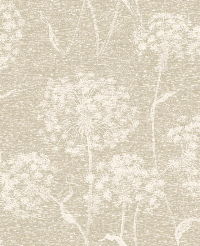Advantage Garvey Taupe Dandelion Wallpaper