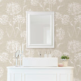 Advantage Garvey Taupe Dandelion Wallpaper