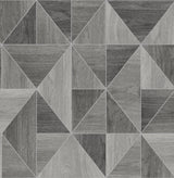 Advantage Simpson Grey Geometric Wood Wallpaper