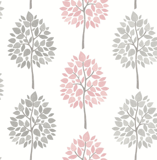 Advantage Saar Pink Tree Wallpaper