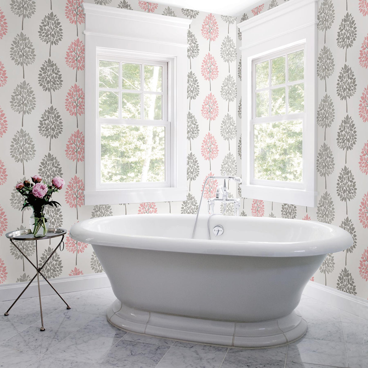 Advantage Saar Pink Tree Wallpaper