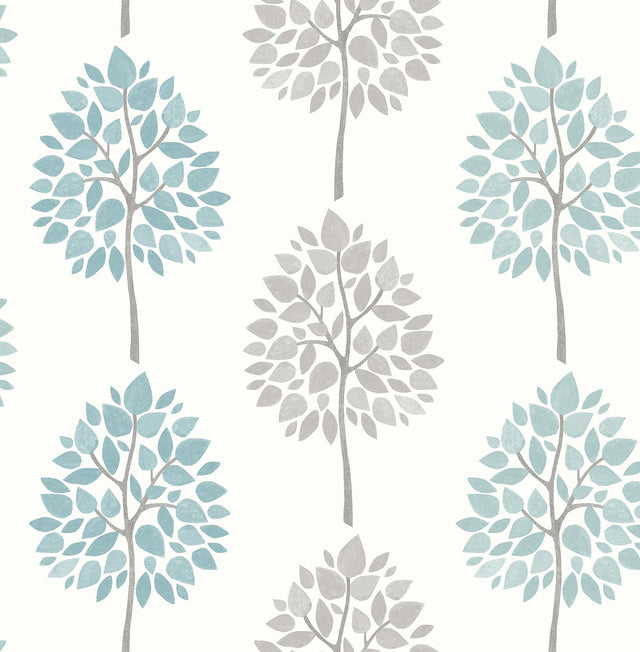 Advantage Saar Aqua Tree Wallpaper