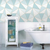 Advantage Apex Blue Geometric Wallpaper