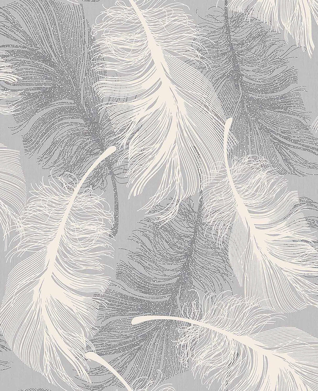 Advantage Hurston Grey Feather Wallpaper