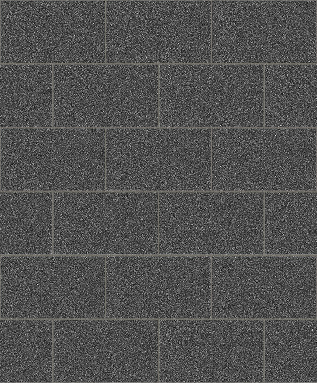 Advantage Neale Black Subway Tile Wallpaper