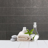 Advantage Neale Black Subway Tile Wallpaper