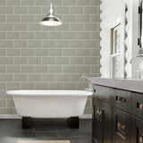 Advantage Neale Light Grey Subway Tile Wallpaper