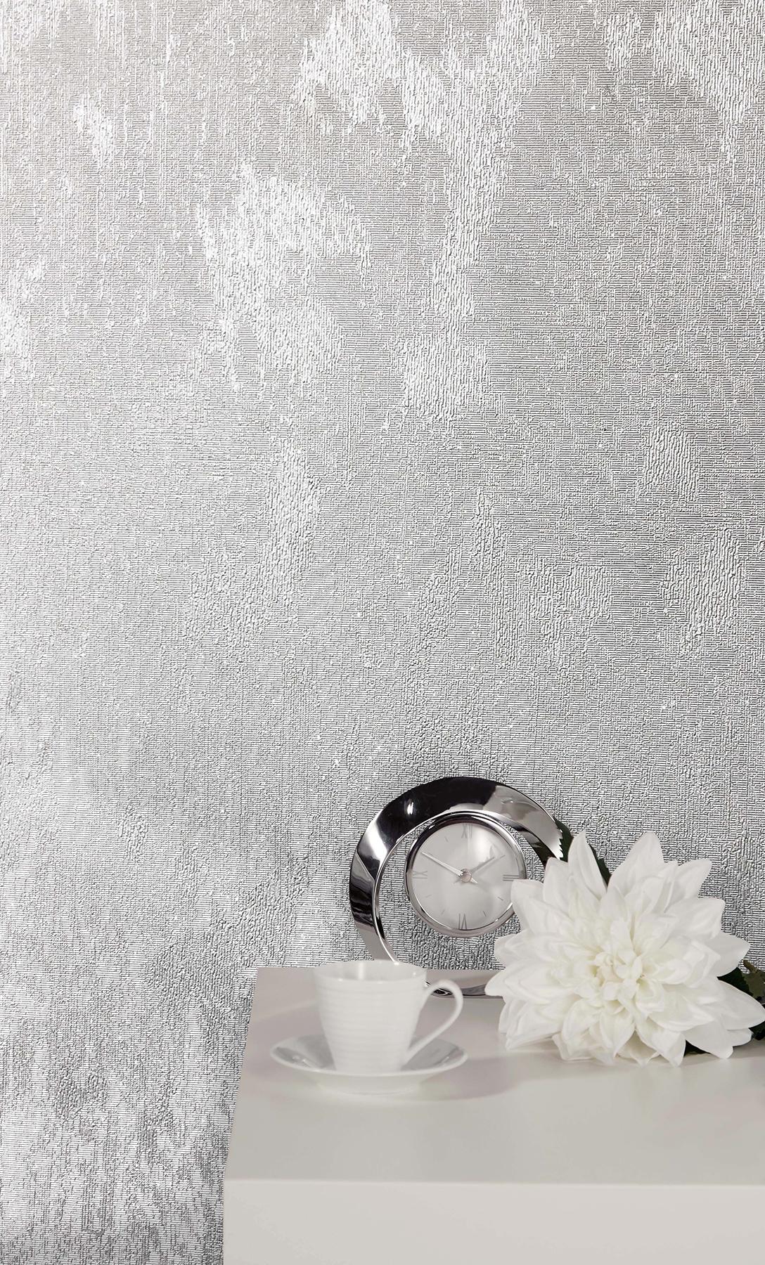 Advantage Kara Silver Texture Wallpaper