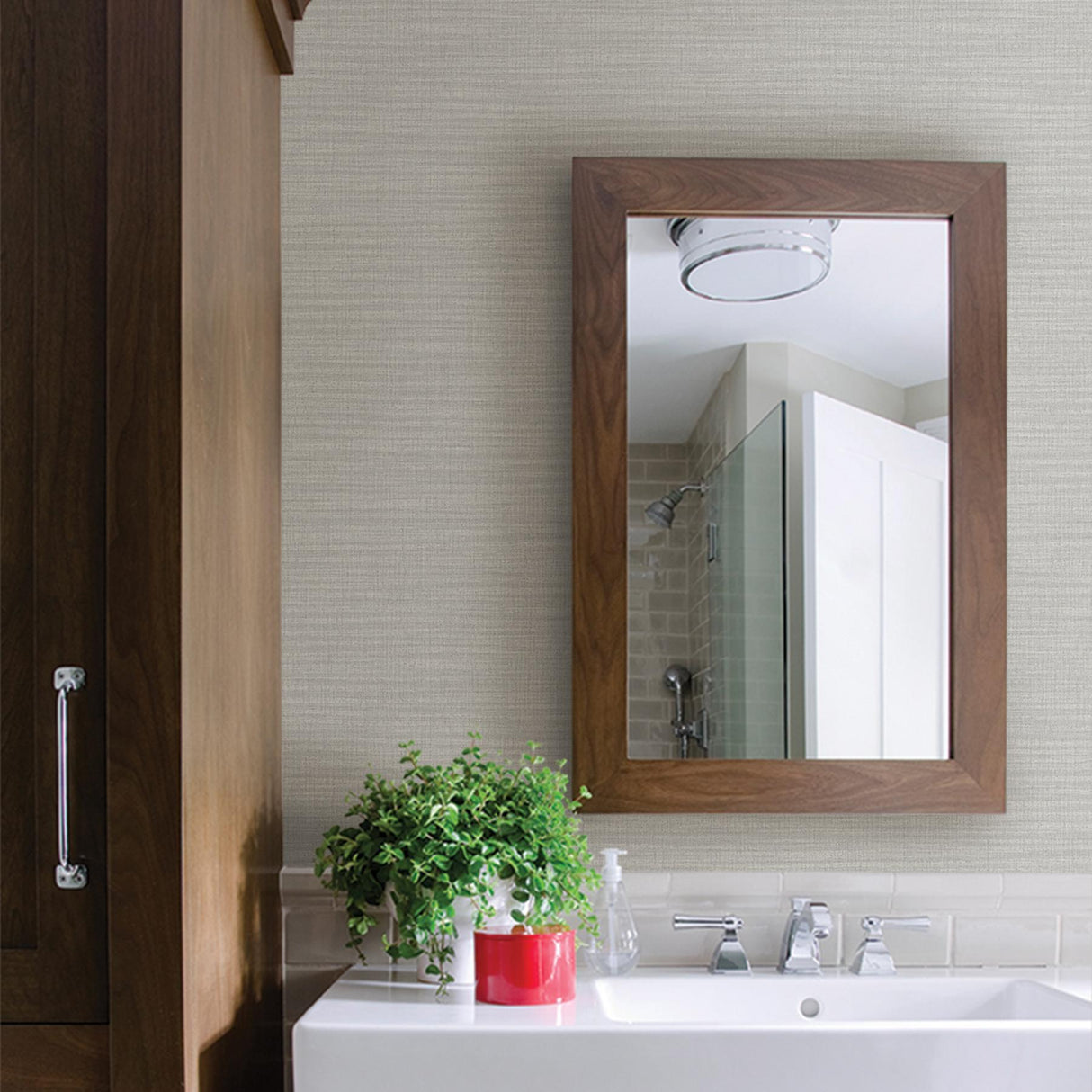 Advantage Zora Light Grey Linen Texture Wallpaper