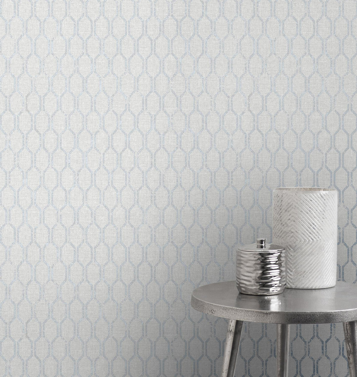 Advantage Elodie Light Grey Geometric Wallpaper