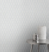 Advantage Elodie Light Grey Geometric Wallpaper