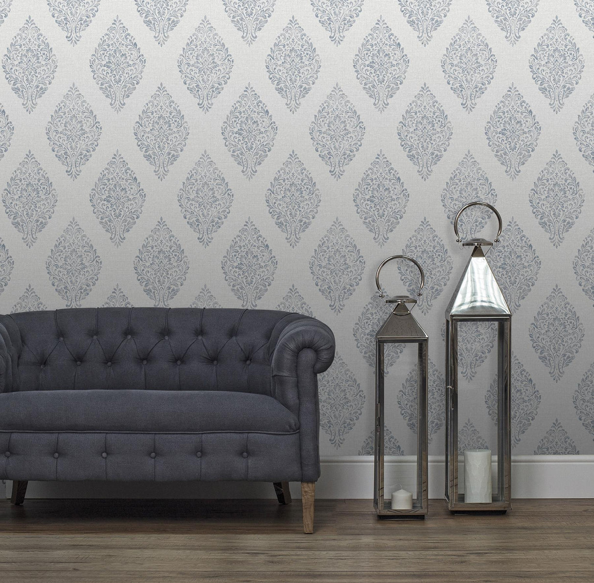Advantage Pascale Light Grey Medallion Wallpaper