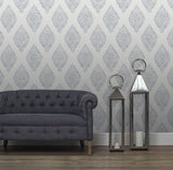 Advantage Pascale Light Grey Medallion Wallpaper