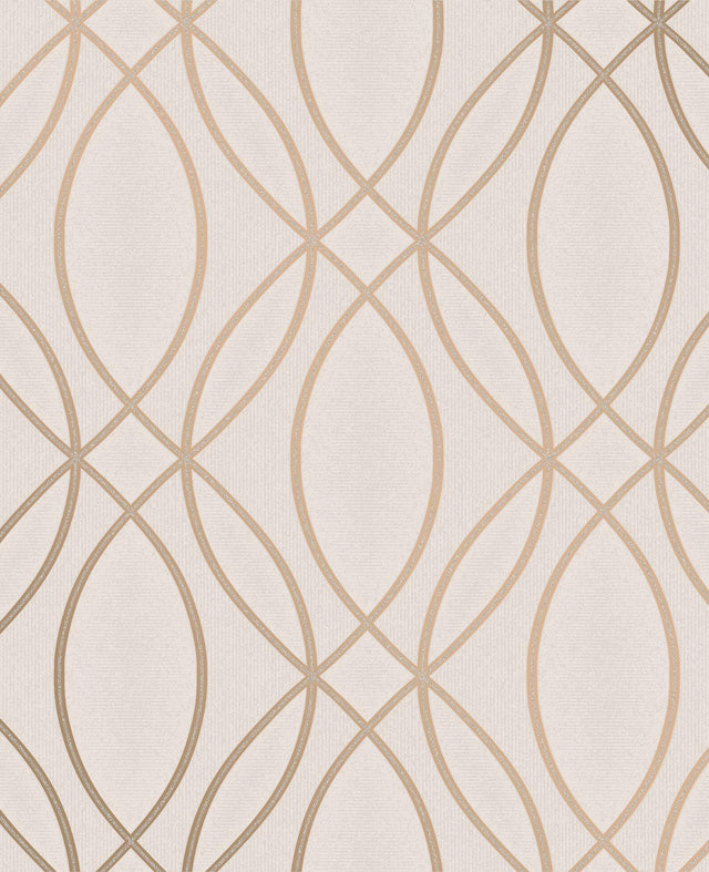 Advantage Lisandro Rose Gold Geometric Lattice Wallpaper