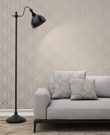 Advantage Lisandro Rose Gold Geometric Lattice Wallpaper