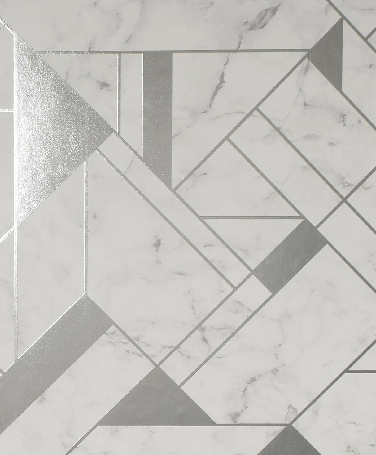 Advantage Gulliver Silver Marble Geometric Wallpaper