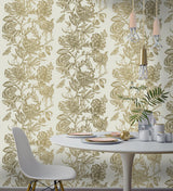 Advantage Marquis Gold Floral Wallpaper