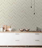 Advantage Punta Mita Cream Chevron Wallpaper