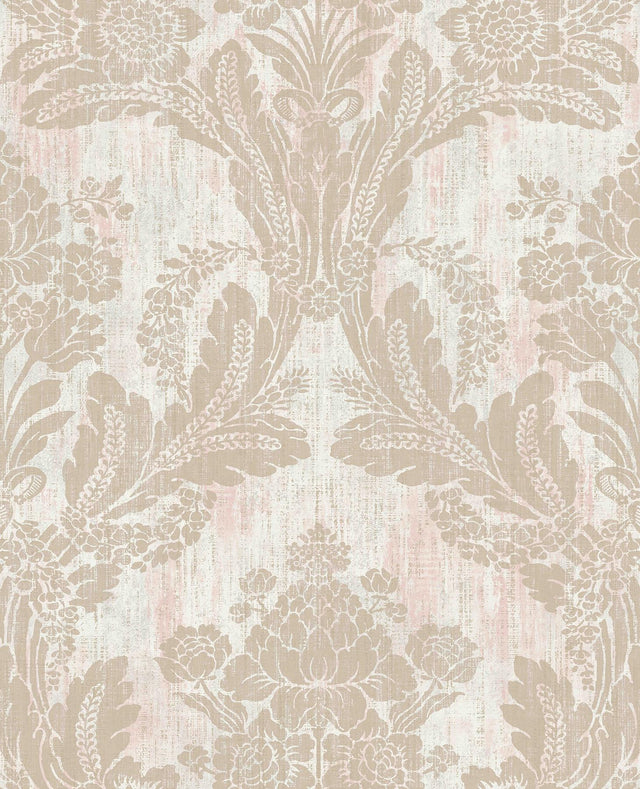 Advantage Zemi Light Pink Damask Wallpaper