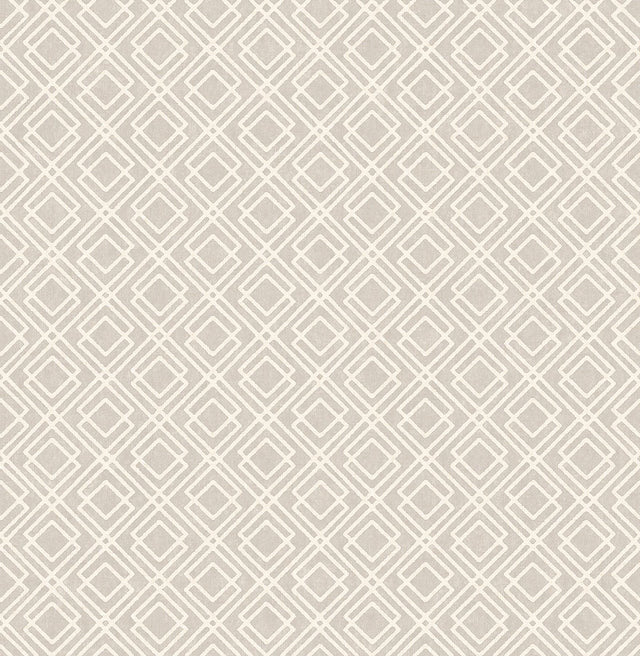 Advantage Puck Light Brown Geometric Wallpaper