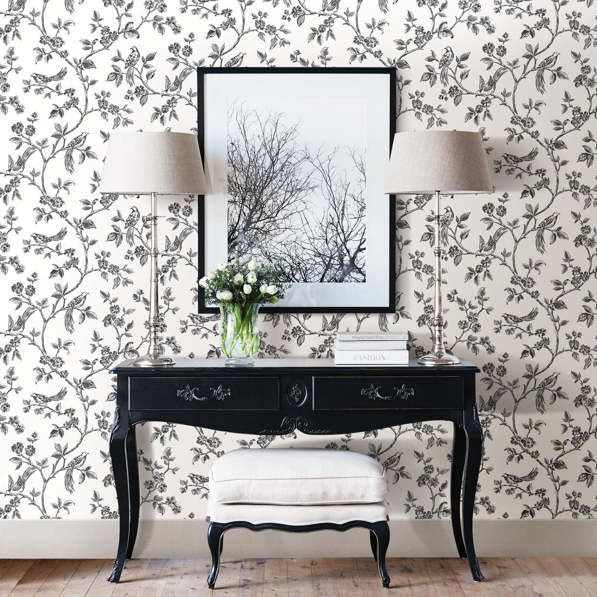 Advantage Ophelia Black Bird Trail Wallpaper